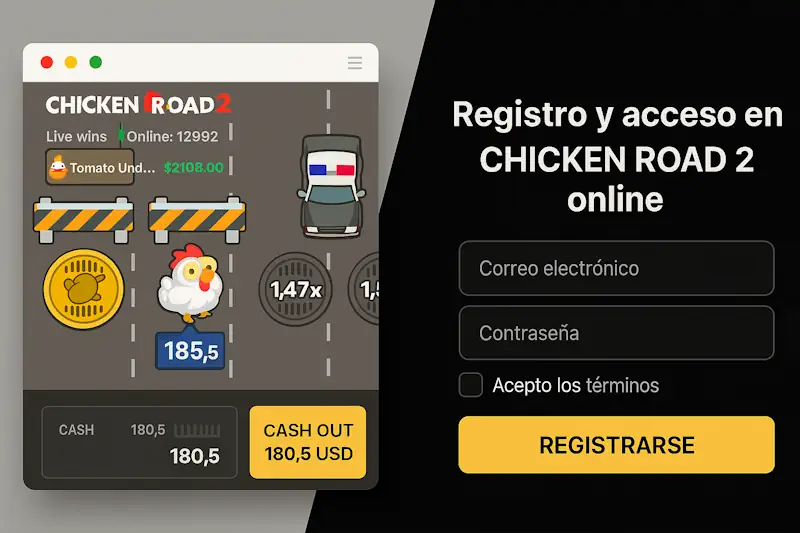 Registro y acceso en Chicken road 2